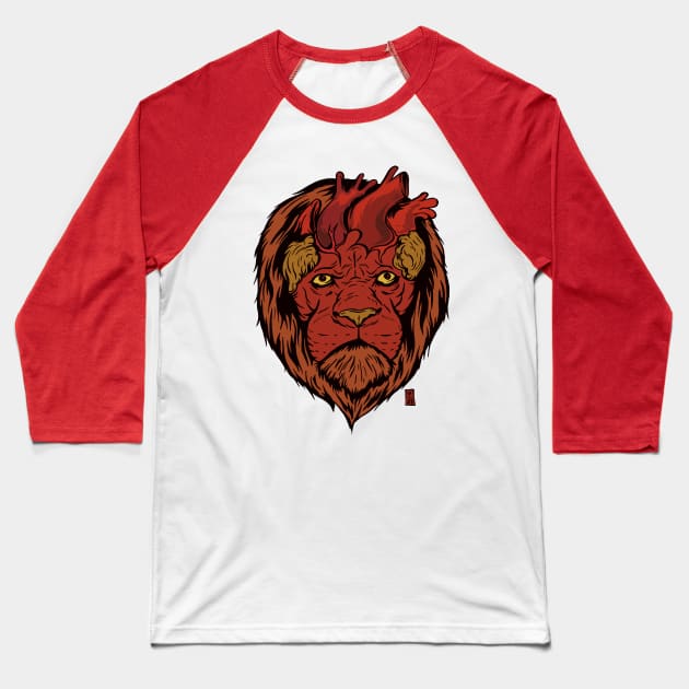Lion Heart Baseball T-Shirt by Thomcat23